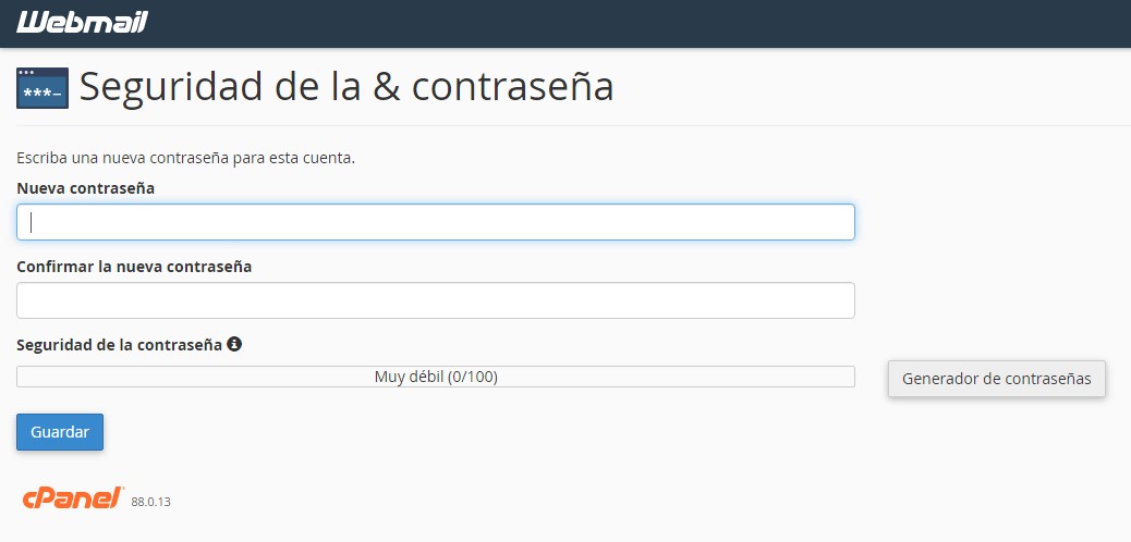 cambiar contraseña correo corporativo con webmail