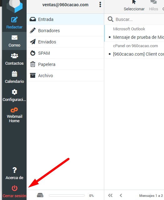 cerrar correo electronico webmail