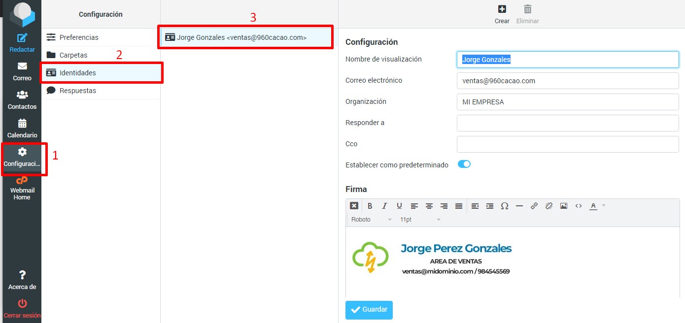 agregando firma a nuestro webmail correo corporativo