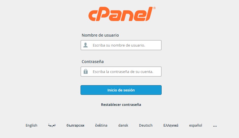 ingresar al cpanel